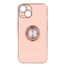 Glitzernde Schutzhülle mit Ringständer in Roségold, kompatibel mit iPhone 13 – ultradünn, stoßfest, hellrosa