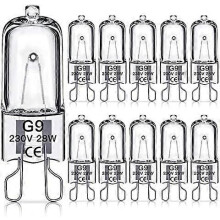 G9-Halogenlampen, 28 W, dimmbare G9-Kapsellampen, warmweiß (2800 K), flimmerfrei, 10er-Packung