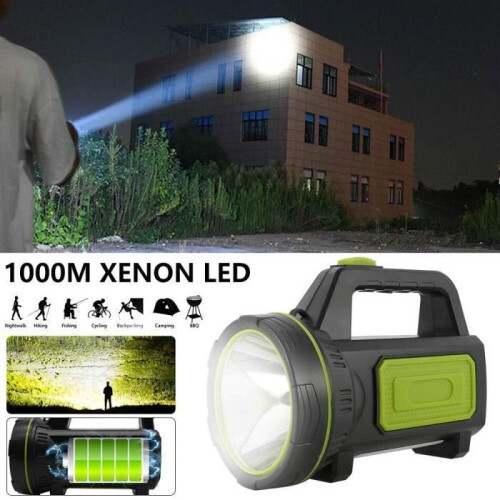 Ισχυρός επαναφορτιζόμενος φακός LED, 135.000 lumen, 6000 mAh, πλευρικό φως, φορητός, αδ 2