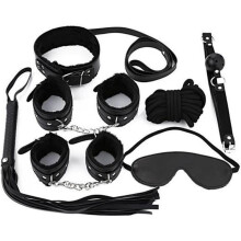 REMYCOO 7 Kituri de Bondage SM Jucărie pentru Adulți Negre Împărțitor de Picior Cătușe Frânghie Gag Bici Guler Intim Melody