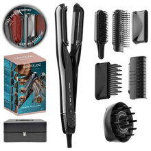 Placă de îndreptat părul Cecotec AirLisse 6 în 1 Premium cu aer și 6 accesorii. 112.000 RPM, flux de aer de 13 m/s, funcție plas