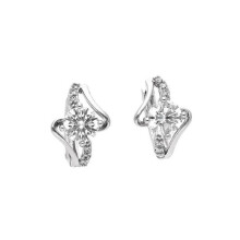 Örhängen - Dam - Ringörhängen - 15 mm - Kristall - Vit - 925 Sterling Silver
