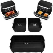 Formă de silicon pentru friteuză cu aer, format din 3 piese, pentru Ninja, AF500EU/Foodi Flex, formă pentru friteuză cu aer de