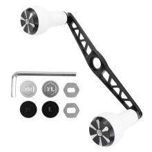 (White) Fishings Reel Handle Power Handle Baitcasting Metal Knob Jigging Grip Attachments Replacement Part Set for Fishing Reel  White