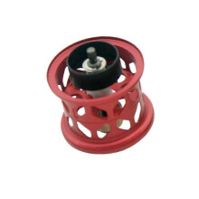 (red) Mini fishing reel, made of ultra-light aluminum alloy, with easy operation and smooth line casting