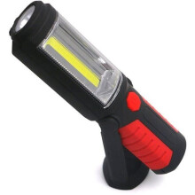 3W handsfree-uppladdningsbar LED-ficklampa, 2-i-1 COB, för camping, vandring, garage, verkstad, röd