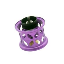 (Purple) Mini fishing reel, made of ultra-light aluminum alloy, with easy operation and smooth line casting