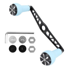 (Blue) Fishings Reel Handle Power Handle Baitcasting Metal Knob Jigging Grip Attachments Replacement Part Set for Fishing Reel  White
