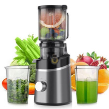 Vertikálny odšťavovač na ovocie a zeleninu, 120 mm odšťavovač s 2 pohármi a kefkou, 800 W a objem 1,5 l