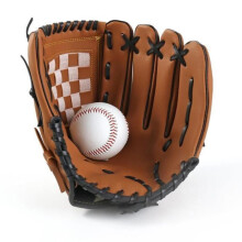 Basebollhandske för barn/tonåringar/vuxna, PU-läder sportsoftbollhandskar, vänsterhänt, brun, 12,5 tum