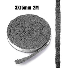 10/15mm Fireplace Sealing Rope Wood Burning Stove Door Self-adhesive Fiberglass Sealing Cord Replacement 2m Black Gasket Tape Tw