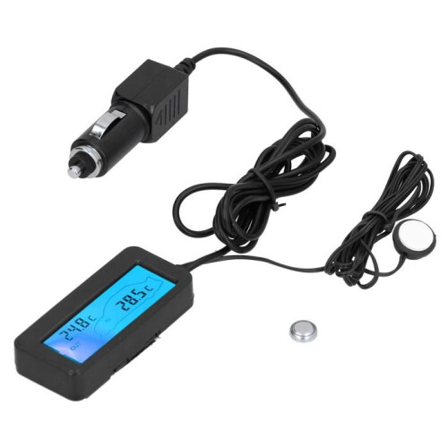 Μίνι ηλεκτρονικό θερμόμετρο με οθόνη LCD, 12V DC, για αυτοκίνητο, εσωτερική κ 2