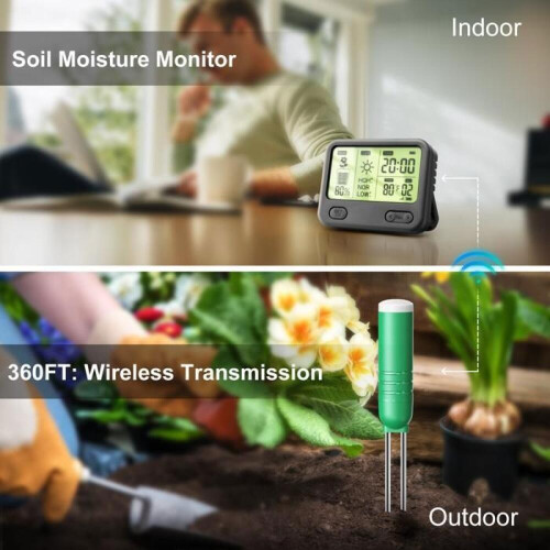 Ελεγκτής εδάφους 4 σε 1, υγρόμετρο, μετρητής υγρασίας φυτών, επίπεδα θερμοκρ 2
