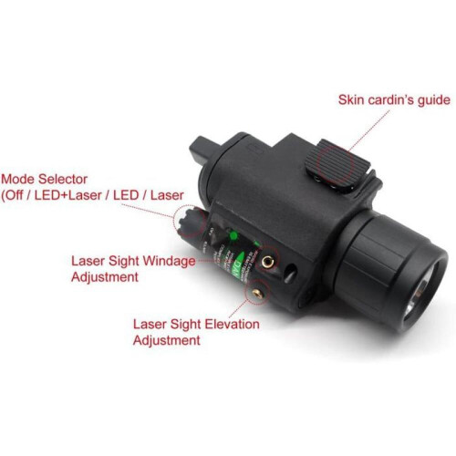 Φακός LED με διακόπτη και ράγα Picatinny 20mm, κόκκινος 2