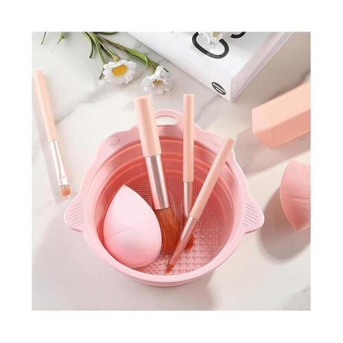 Πατάκι καθαρισμού πινέλων μακιγιάζ σιλικόνης, φορητό πτυσσόμενο καθαρι 2
