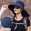 Solhatt - Dam - Vikbar - UV-skydd - Bred brätte - Blå polyester 5