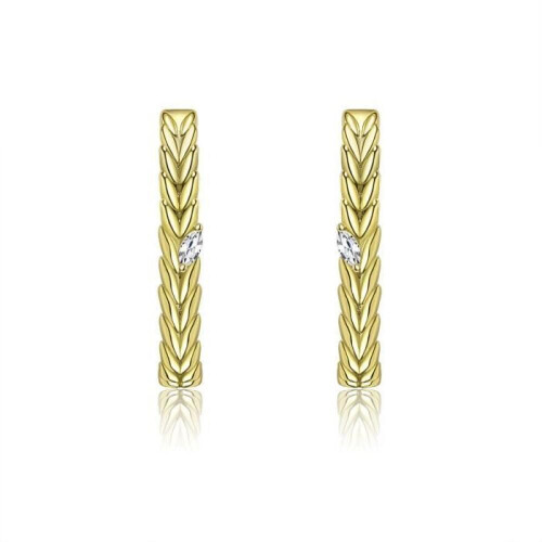 Örhängen - Guld - 350-B - Silver - 4 mm - 28 mm - Sleeper-stil 1