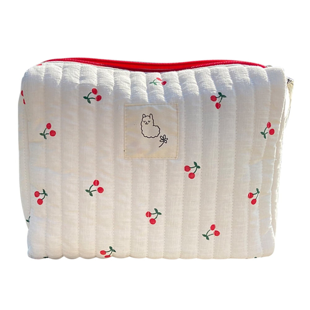 Kawaii Cotton Makeup Bag â Large Quilted Cosmetic Pouch