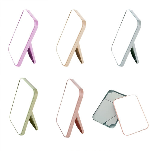 Espejo de maquillaje de escritorio plegable, antivaho, rectangular, 1 unidad.