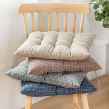 Coussin d'assise rond 38 x 38 cm, mélange coton-lin