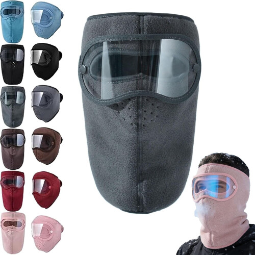 Vinterfleece-briller med ansigtsmaske og HD-linser
