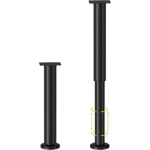 Pés de apoio de cama ajustáveis em metal, 25-43 cm (10-17 polegadas), 2 peças