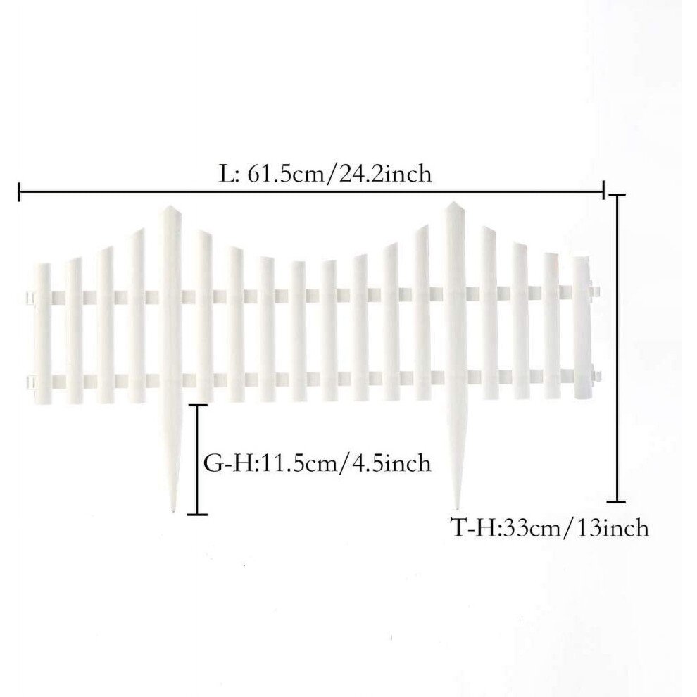 White Plastic Garden Fence Panels 12 Pcs 9104899428950