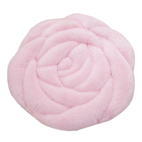Pluche rozen zitkussen lichtroze 1 stuk