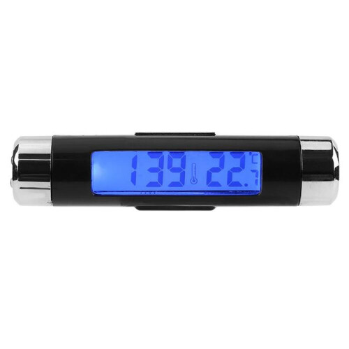 Multifunktionell elektronisk bilklocka, termometer, LED-bakgrundsbelysning, digital display 1