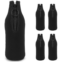 Beer Bottle Cooler Sleeves with Zipper for Party,Beer Holder Black