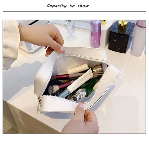 Klar PVC-læder makeuptaske med lynlås 2