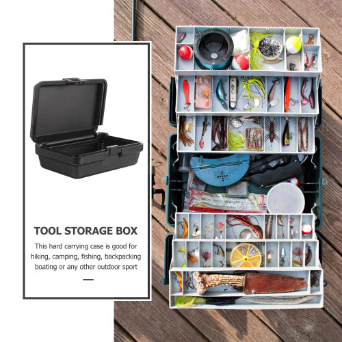 Small Plastic Storage Container Hard Case 12.6 x 4.7 x 2.4 1