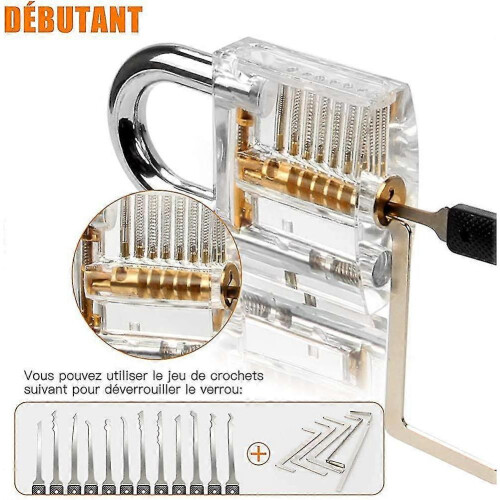 Lock Picking Kit, 26-piece Lock Picking Kit, Practice Tools with 4 Clear Locks 2