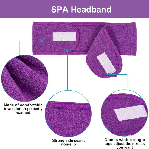 Spa-huvudband i frotté, 4-pack 1