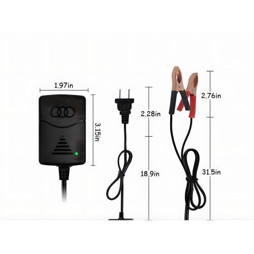 2-Pack 12V 1A Battery Maintainer with Alligator Clips 1