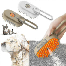 Self Cleaning Electric Steamy Cat Brush,3 In1 Cat Steamy Brush for Dog Brushes for Grooming Massage, Care And Hair Removal Tw