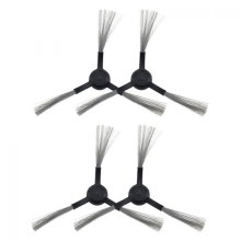 Conjunto de 8 peças compatíveis com o aspirador robô Mi 1C: escova lateral de reposição (preta).