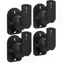 4-Pack Adjustable Speaker Mounting Bracket for Wall or Ceiling with Swivel and Tilt Functionality