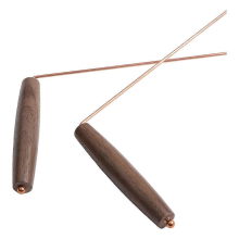 2Pcs Pure Copper Probes Rod for Divination Tool with Wooden Handles Copper Poles Wood Handles for Water Treasure