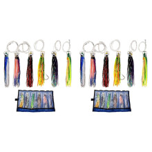 2 Set of 12Pcs 6.5Inch Trolling Skirt Lures Marlin Tuna Big Game Octopus Fishing Lures Ocean Boat Trolling Fishing Lures
