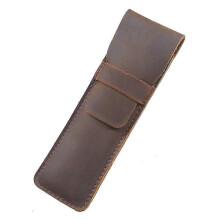 Leather Pen Holder Multi Fountain Pen Pouch Protective Horse Leather for Pen(1pcs, Brown)