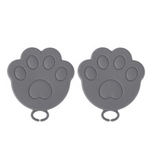 2 Stück Silikon-Dichtungsdeckel für Tiernahrungsdosen-Grau