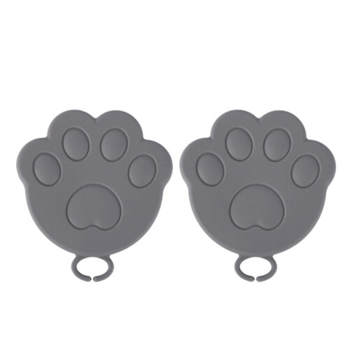 2 Stück Silikon-Dichtungsdeckel für Tiernahrungsdosen-Grau