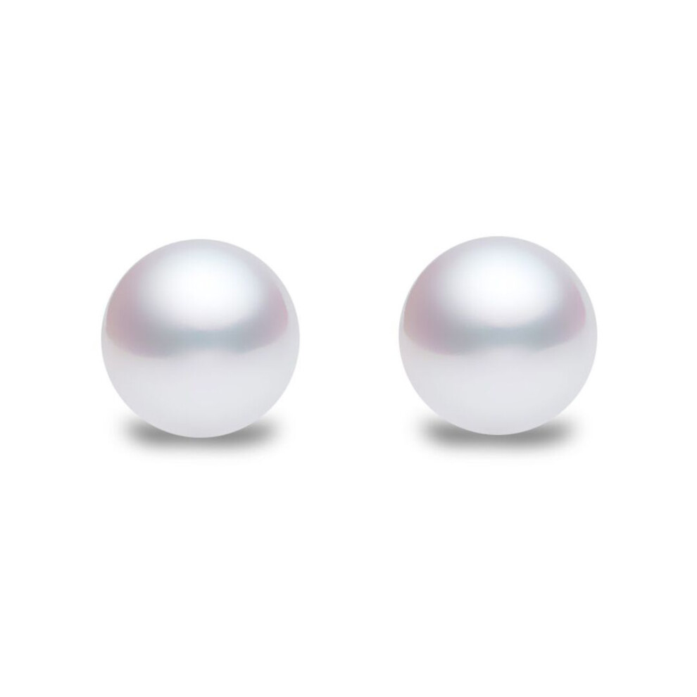 Jewelco London Sterling Silver 7.5Mm Natural Sea Water Cultured Pearl Stud Earrings - Aes066 White,Silver