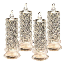 Bougies LED sans flamme Rose Shadow, lot de 4 bougies romantiques Ă piles, bougies piliers LED pour la Saint-Valentin - JJ