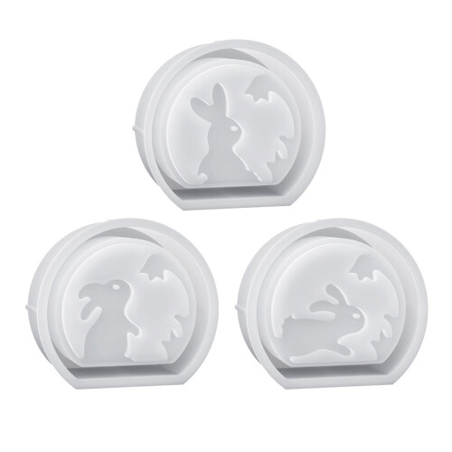 3 Pieces Rabbit Shaped Candle Holder Molds Heat-three piece set