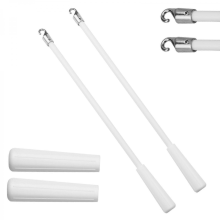 Set van 2 stuks 24 inch (61 cm) rolgordijnstangen met haak, compatibel met verticale jaloezieën.
