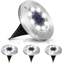 Lampe Solaire Extrieur Jardin, Spot Solaire Extrieur Encastrables 4 Led Au Sol Clairage 6000k Lumire Blanche Tanche Ip65 Dcoration Pour Chemin Terrass
