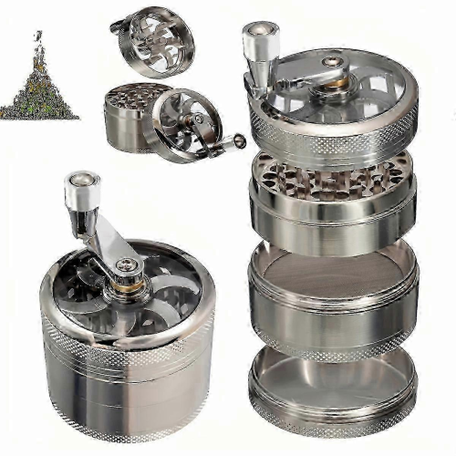 (Silver)Portable grinder tool for hard spices and nuts with ergonomic grip 1