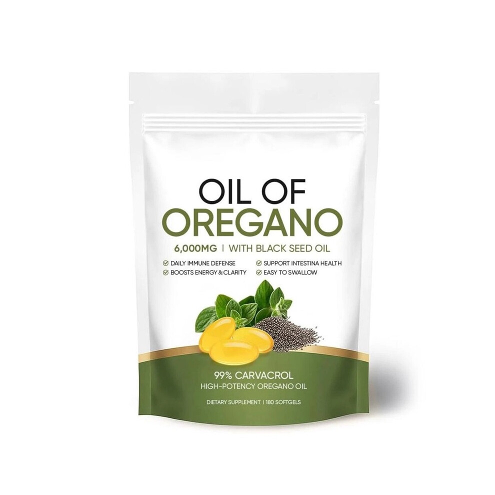 Softgels with Black Seed Oil 6000Mg â Organic Oregano Oil Capsules for Immune